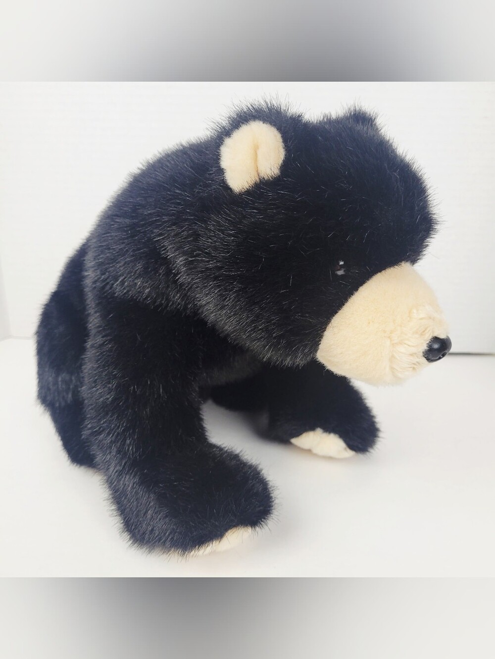 Vtg 2002~TY Classic Plush "Forest" Black & Cream Teddy Bear 12"~Sitting~Retired